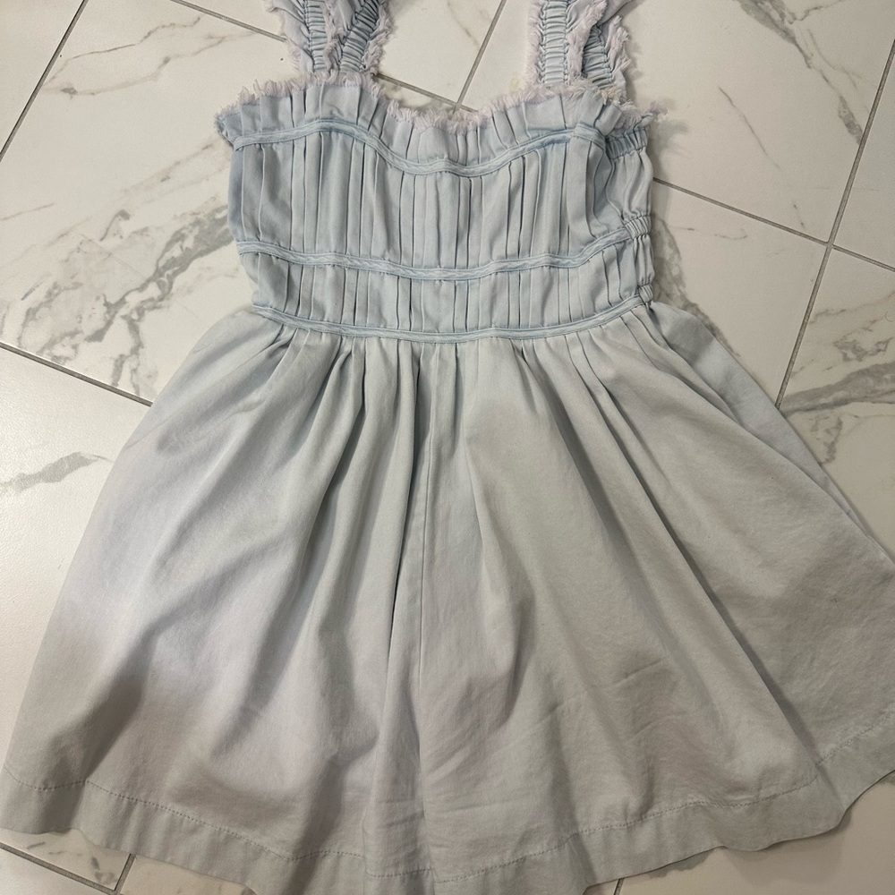 Altar'd State Pale Blue Ruffled Strap Romper